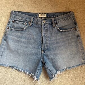 Agolde Light Blue Jean Shorts